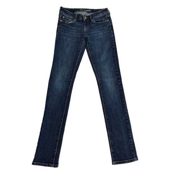 Aeropostale Women's Bayla Low Rise Skinny Denim Blue Jeans Size 0 (26 x 30) - Picture 1 of 6